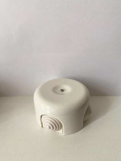 Porcelain Junction Box Loft Retro Vintage Cottage Ceramic Surface Mounting White