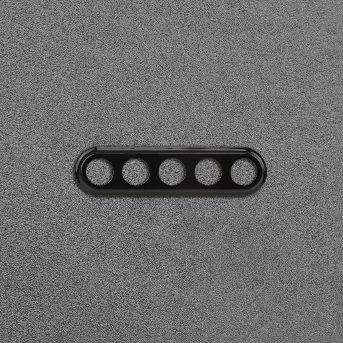 Flush Mount Socket and Switch Fivefold Frame in Black Porcelain