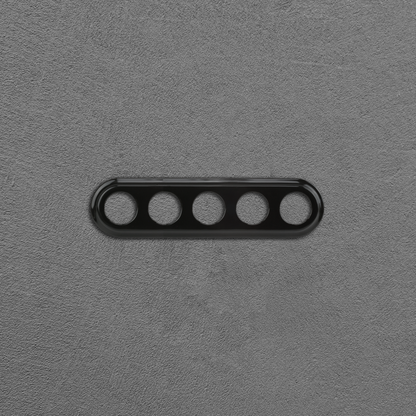 Flush Mount Socket and Switch Fivefold Frame in Black Porcelain