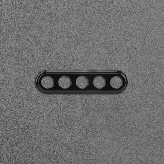 Flush Mount Socket and Switch Fivefold Frame in Black Porcelain