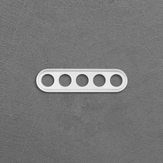 Flush Mount Socket and Switch Fivefold Frame in White Porcelain