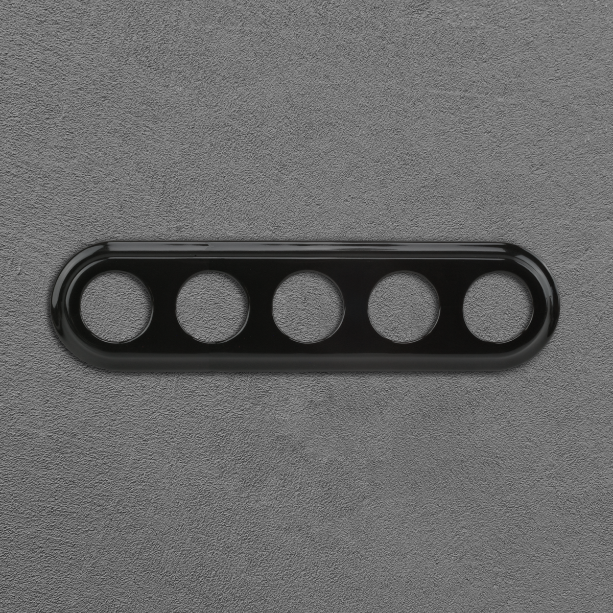 Flush Mount Socket and Switch Fivefold Frame in Black Porcelain