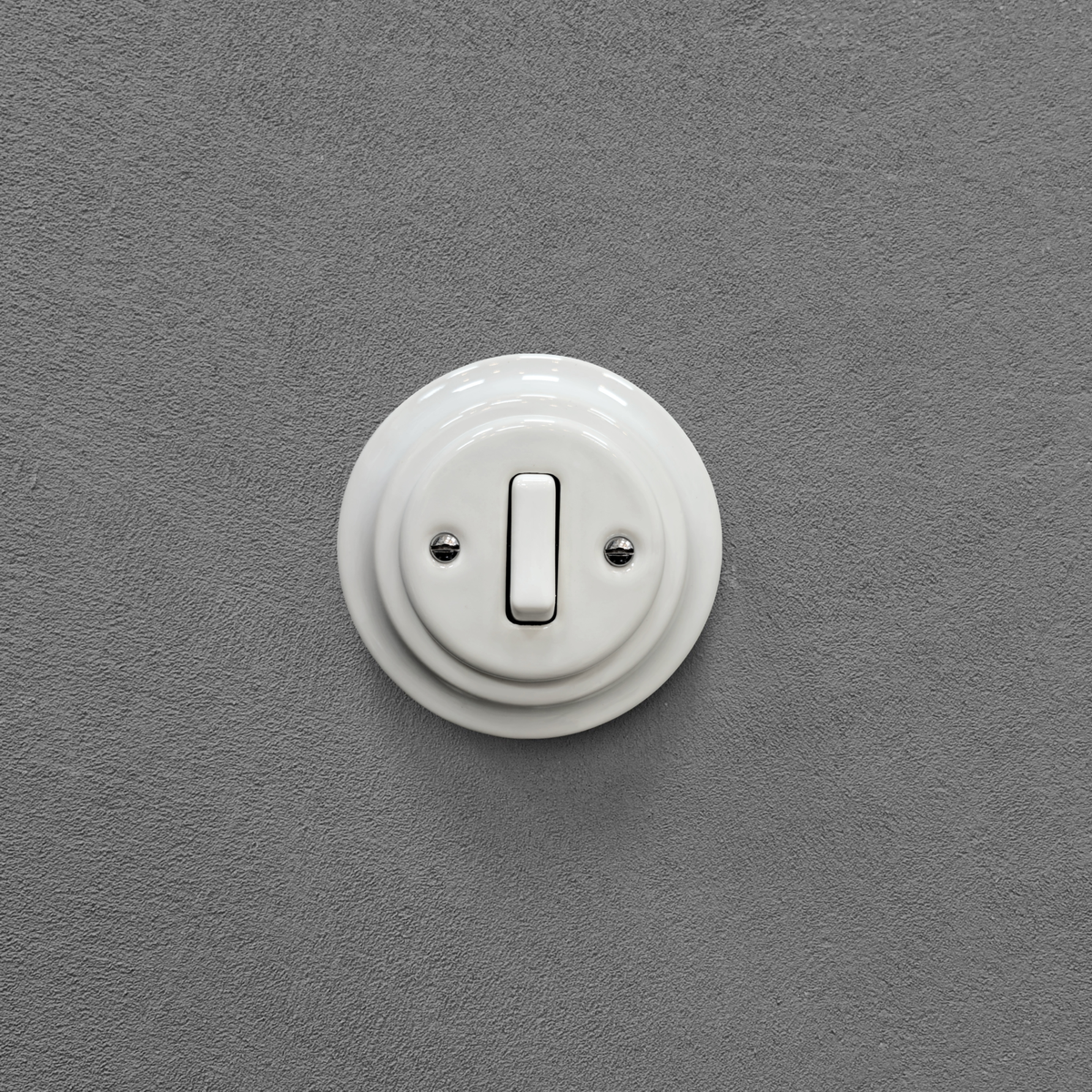 Flush Mount 1-Gang 2-Way Momentary Push Button Light Switch - Single in White Porcelain