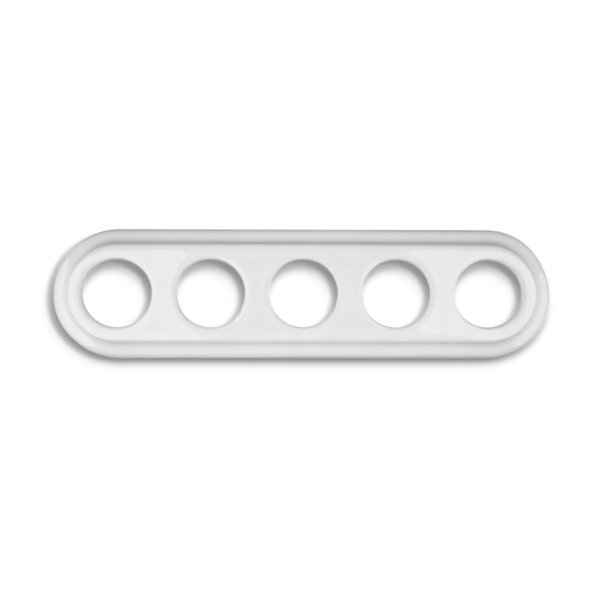 Flush Mount Socket and Switch Fivefold Frame in White Porcelain