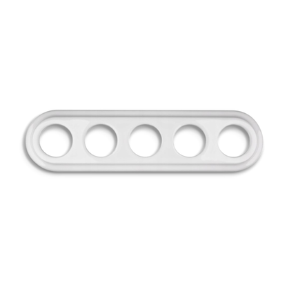 Flush Mount Socket and Switch Fivefold Frame in White Porcelain