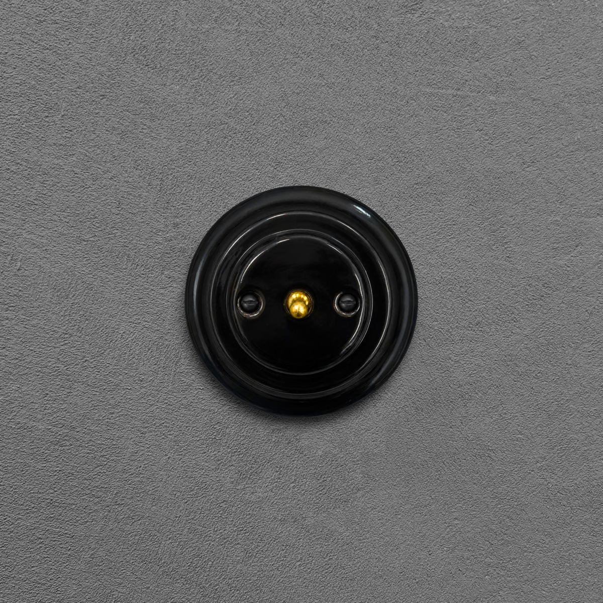 Flush Mount 1-Gang 2-Way Toggle Momentary Switch - Single in Black Porcelain