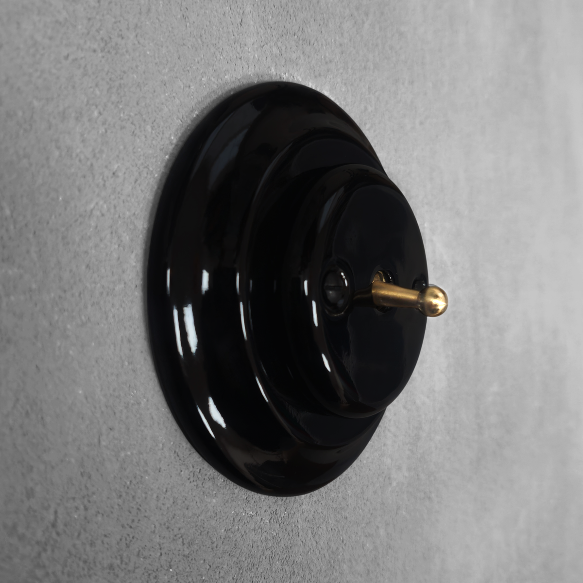 Flush Mount 1-Gang 2-Way Toggle Momentary Switch - Single in Black Porcelain