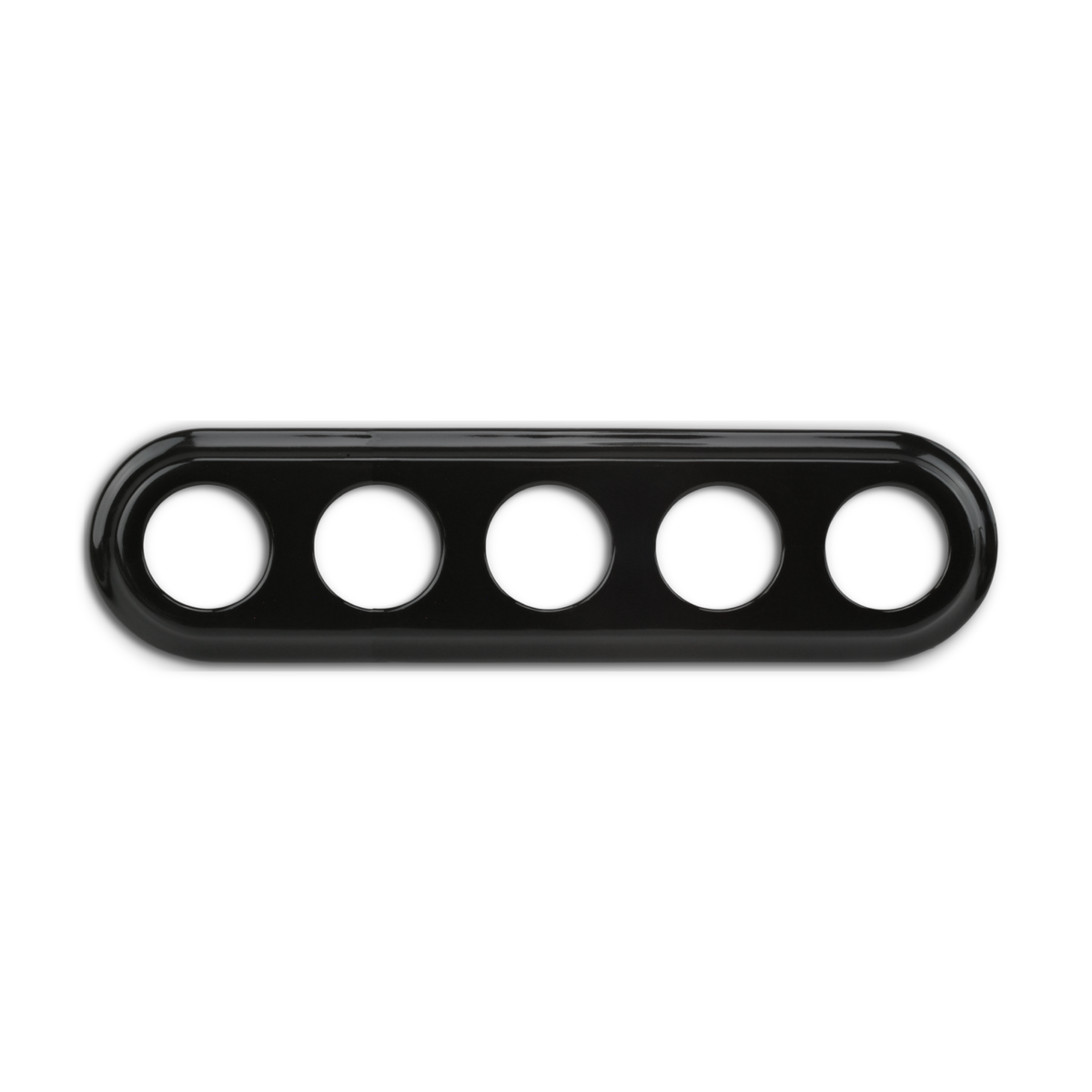 Flush Mount Socket and Switch Fivefold Frame in Black Porcelain