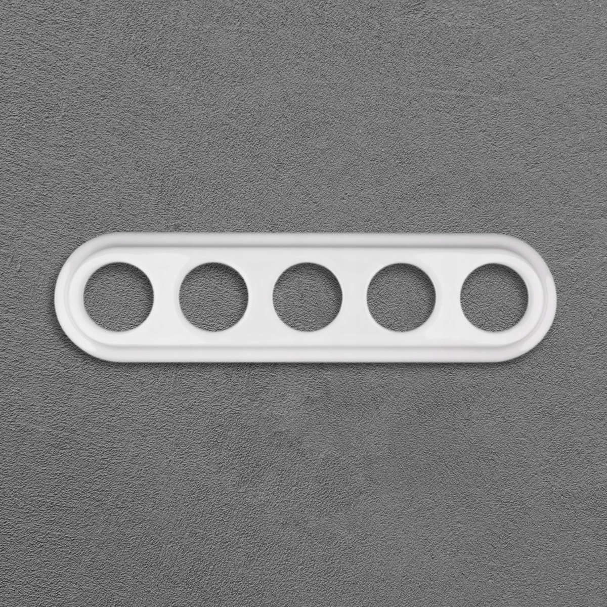 Flush Mount Socket and Switch Fivefold Frame in White Porcelain