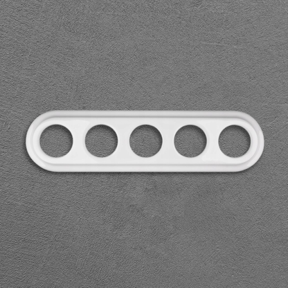 Flush Mount Socket and Switch Fivefold Frame in White Porcelain