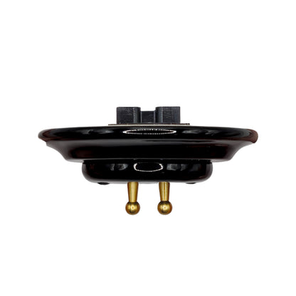 Flush Mount 2-Gang Toggle Roller Shutter Switch - Black Porcelain