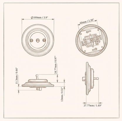 Flush Mount 1-Gang 2-Way Toggle Momentary Switch - Single in White Porcelain