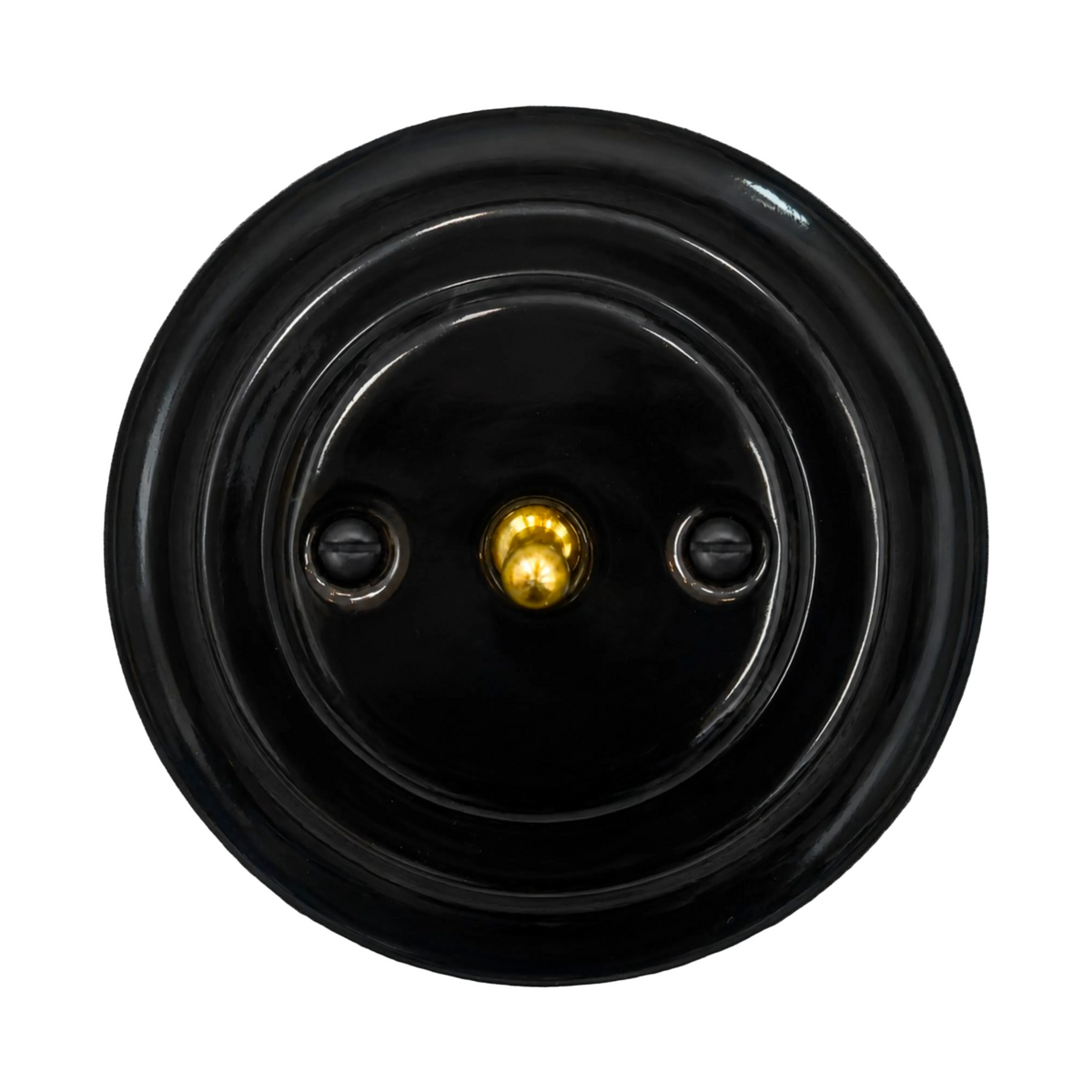 Flush Mount 1-Gang 2-Way Toggle Momentary Switch - Single in Black Porcelain
