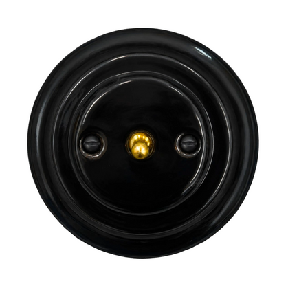 Flush Mount 1-Gang 2-Way Toggle Momentary Switch - Single in Black Porcelain