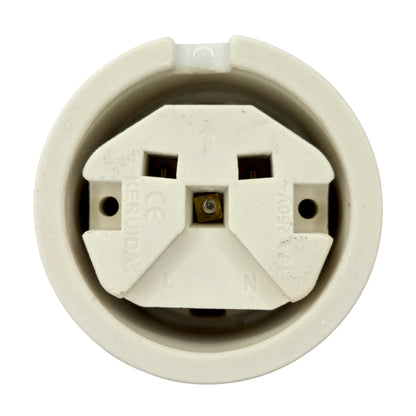 Retro Style White Ceramic Triple German Schuko Socket Surface-Mounting Childproof