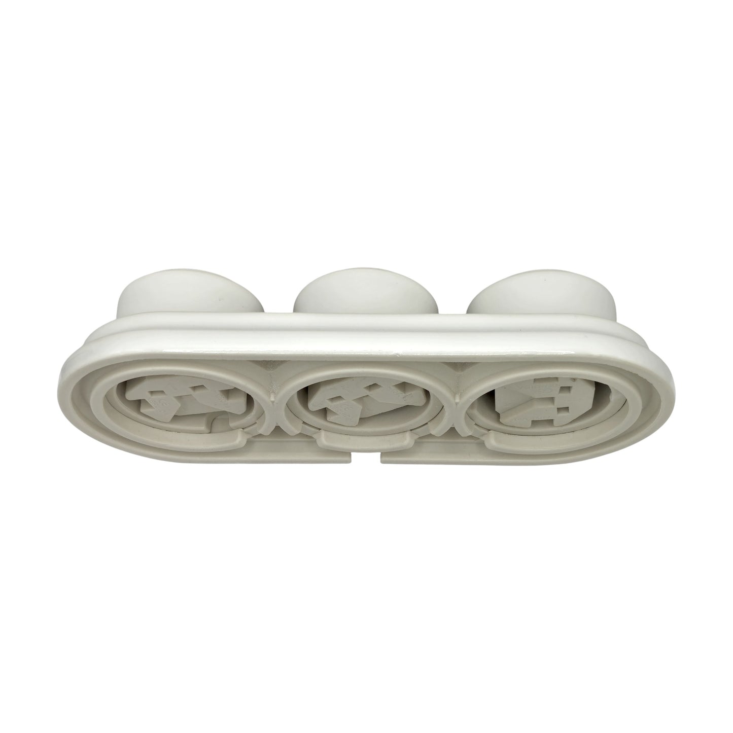 Retro Style White Ceramic Triple German Schuko Socket Surface-Mounting Childproof