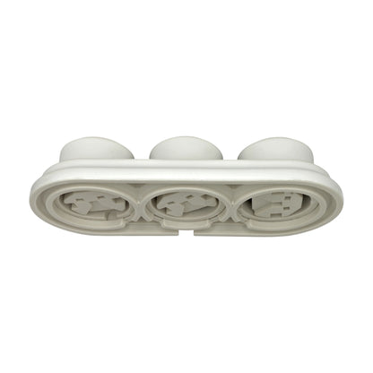 Retro Style White Ceramic Triple German Schuko Socket Surface-Mounting Childproof