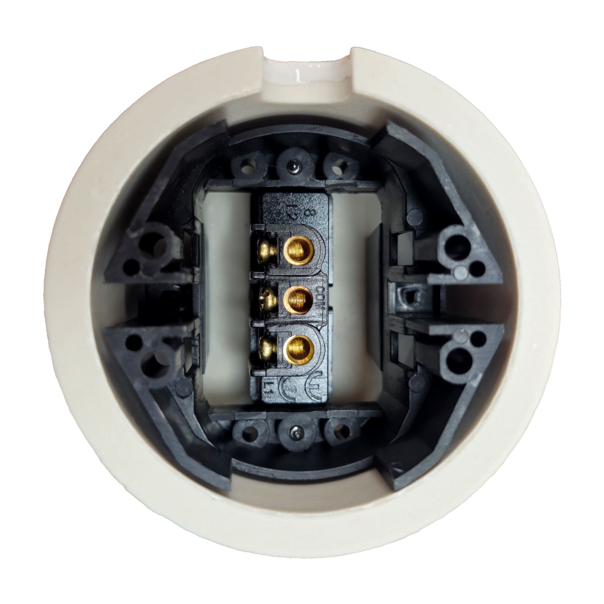 white porcelain 1gang2way toggle light switch, surface-mount, back