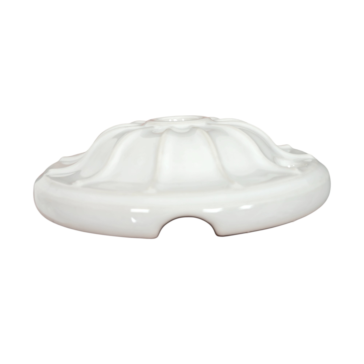 white porcelain lined ceiling rose 70x20mm, side