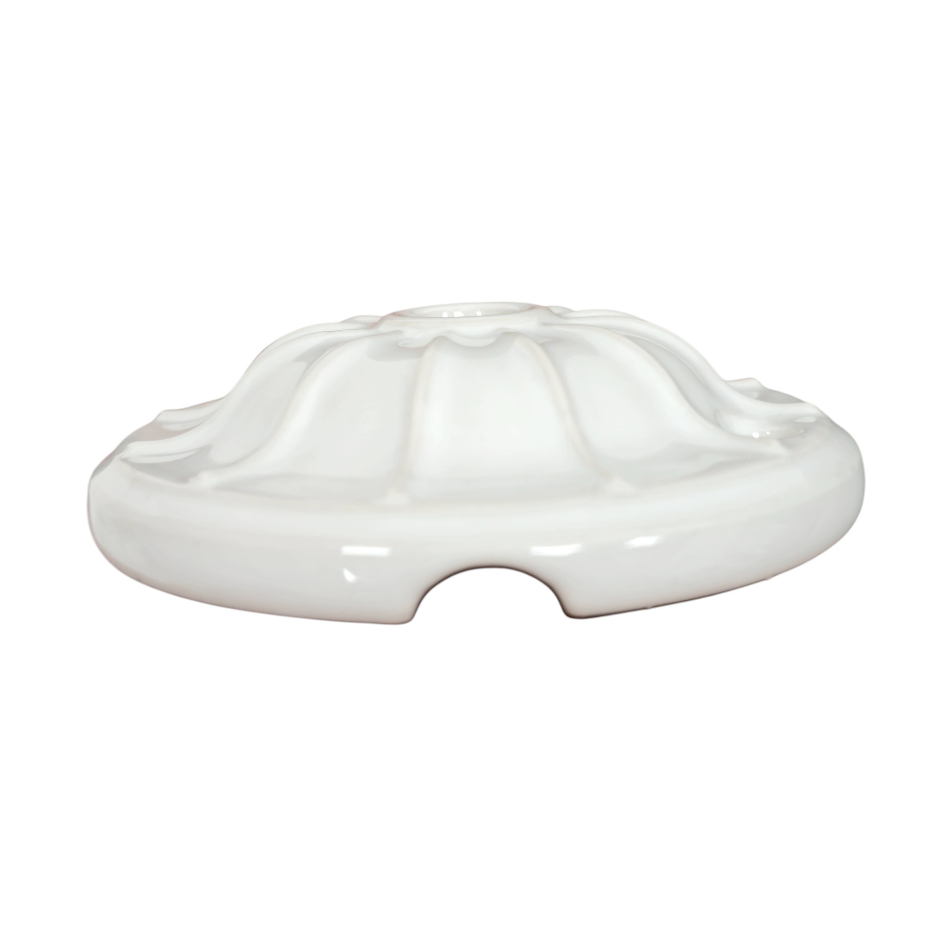 white porcelain lined ceiling rose 70x20mm, side