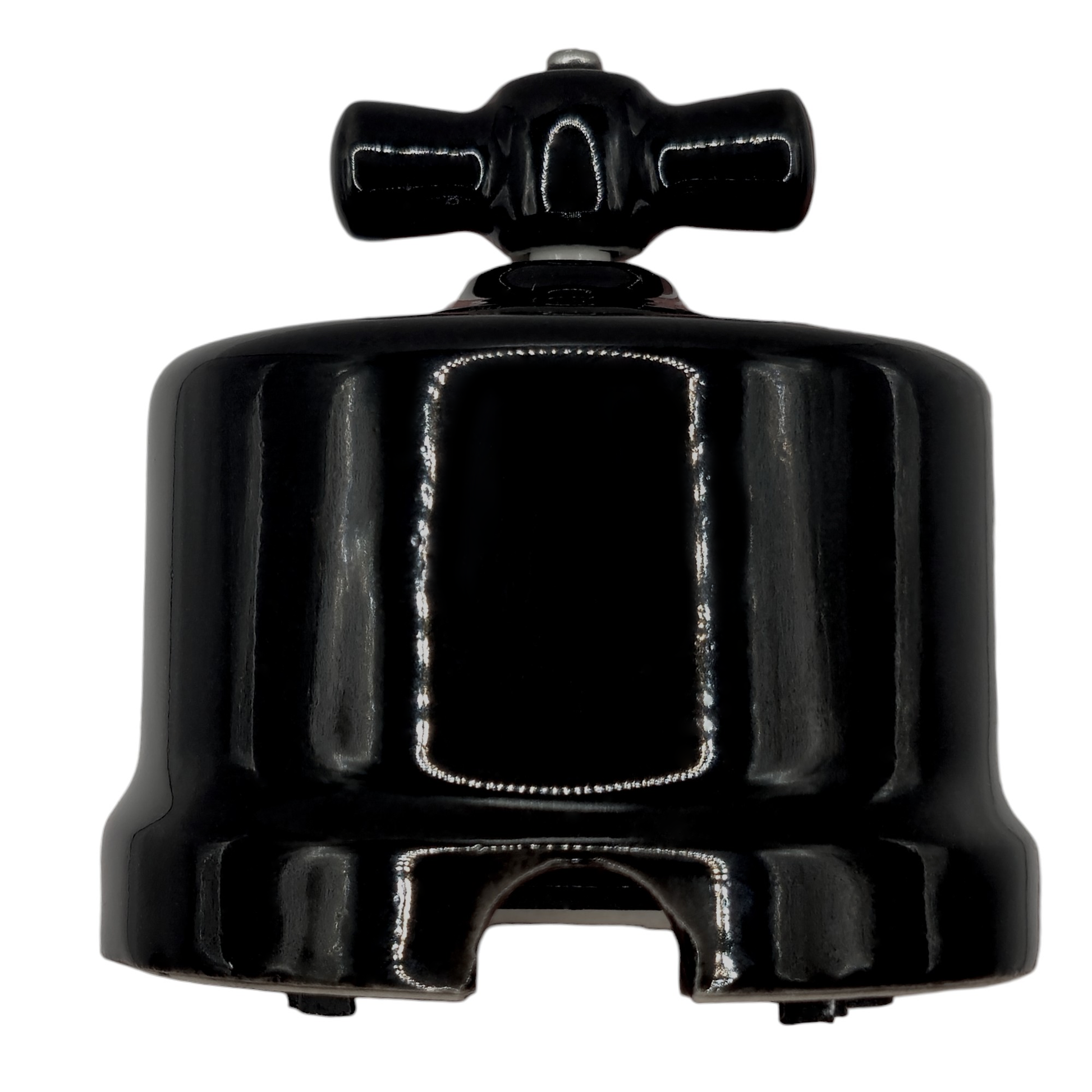 black porcelain intermediate rotary switch insert, surface-mount, side
