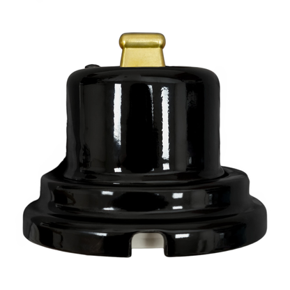 Toggle Wall Light Switch Porcelain Cover 1 Crossing / Intermediate Switch Surface Mounted Loft Retro Vintage Cottage Ceramic Black