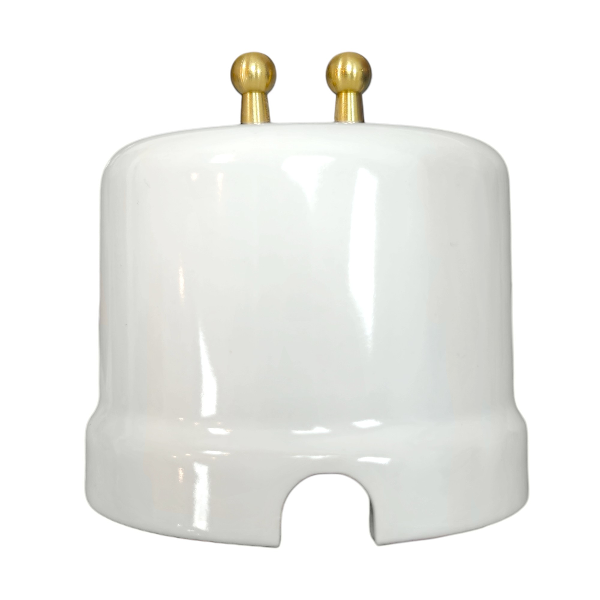 white porcelain 2gang2way toggle switch insert, surface-mount, side