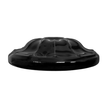 black porcelain lined ceiling rose 70x20mm, side