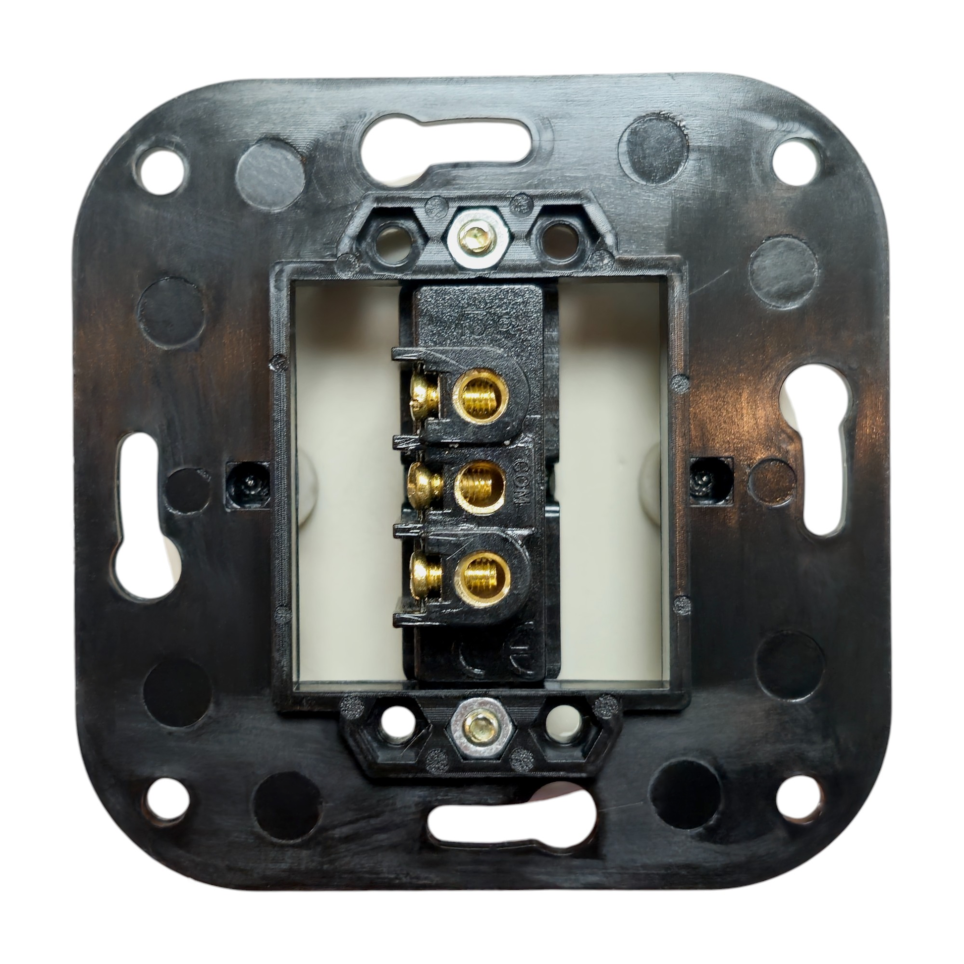 white porcelain 1gang2way toggle switch insert, flush-mount, back