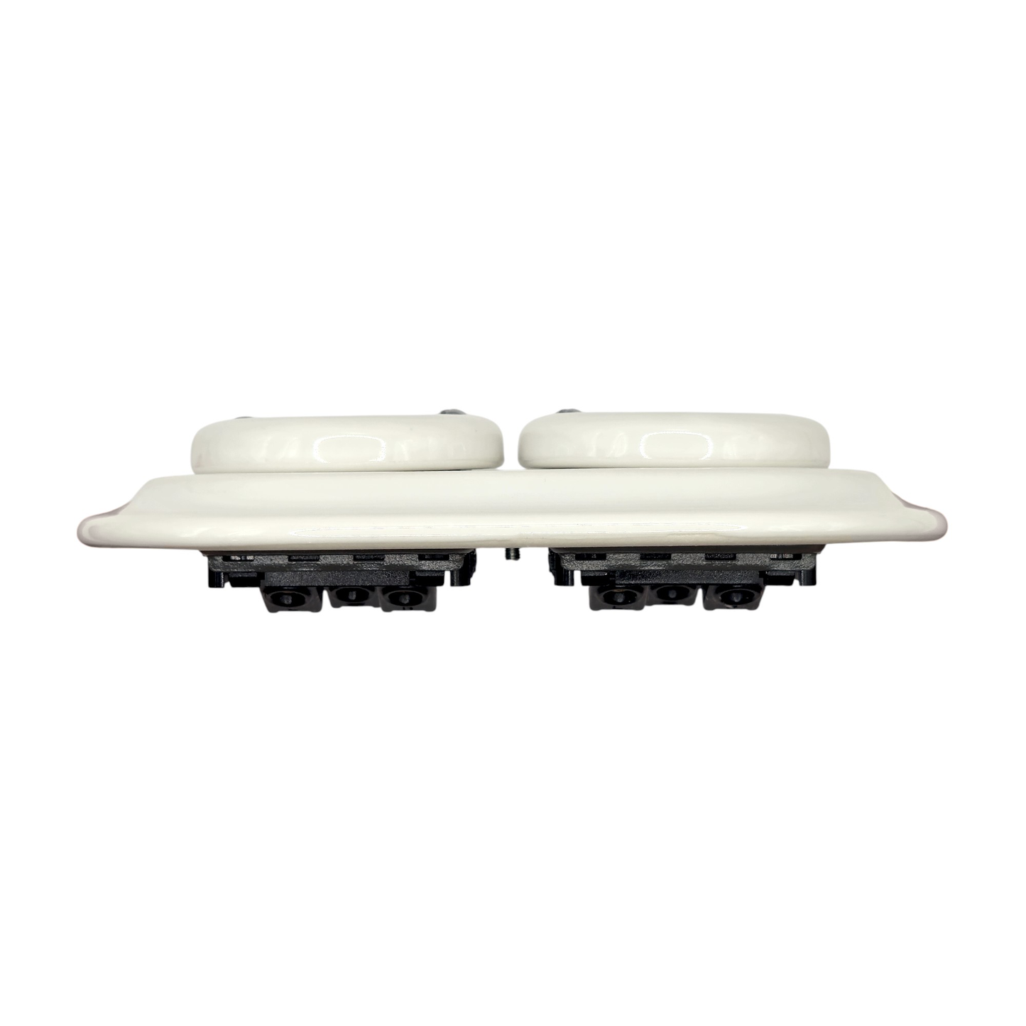 Retro style White Ceramic Double UK Type socket Plug UK 3 Prong Flushed-Mounted Vintage Cottage
