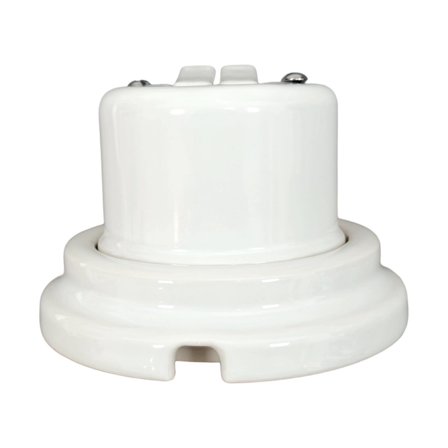 Surface-Mounting 2 Gang Two-Way Light Switch Porcelain Loft Retro Vintage Cottage Ceramic White