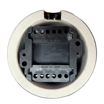 black porcelain double1way rotary switch insert, surface-mount, back