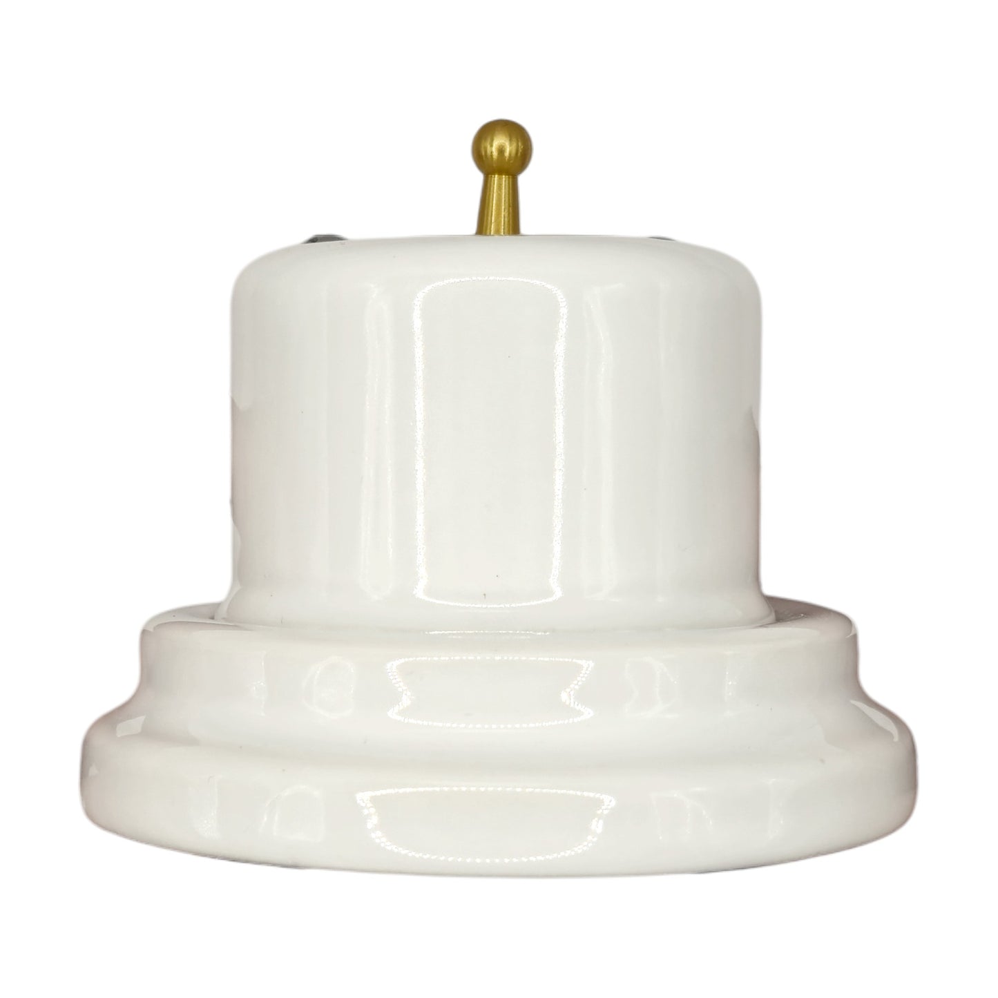 white porcelain 1gang2way toggle light switch, surface-mount, side