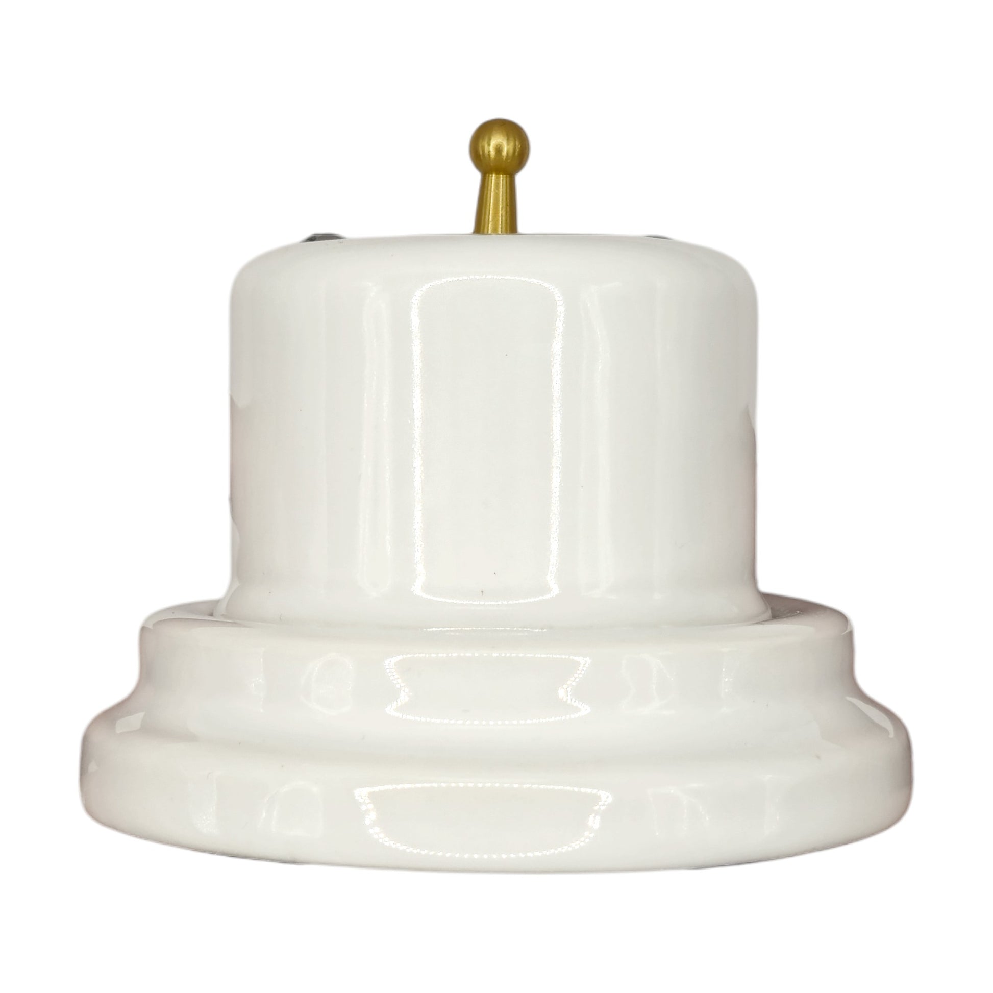 white porcelain 1gang2way toggle light switch, surface-mount, side
