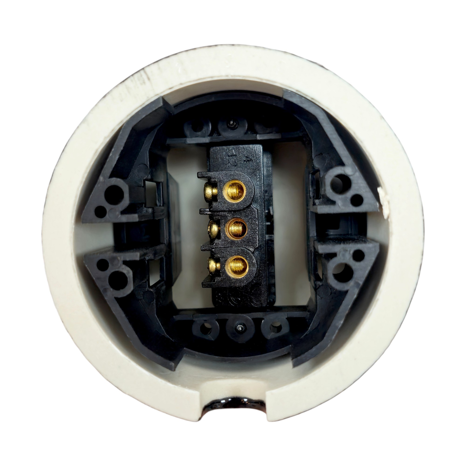 black porcelain 1gang2way toggle light switch, surface-mount, back