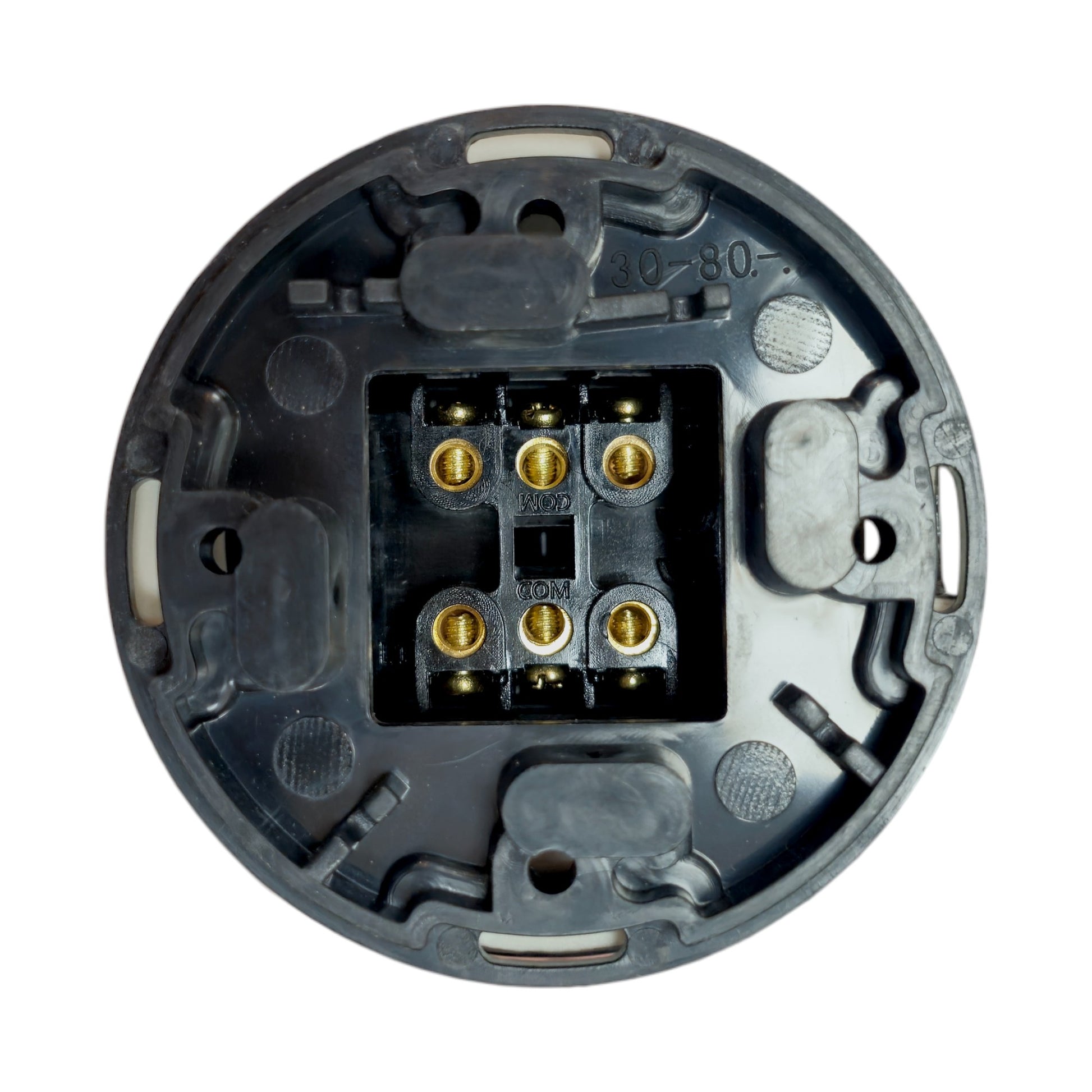 black porcelain intermediate big key light switch, surface-mount, back