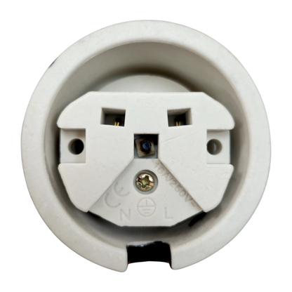 Power Socket Porcelain Loft Retro Electrical French Schuko Surface-Mounting Vintage Cottage Ceramic Black