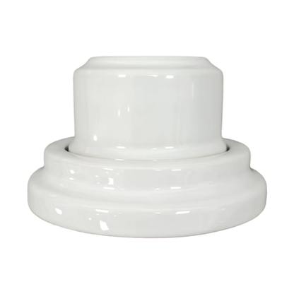 Surface-Mounting German Schuko Power Socket Porcelain Loft Retro Electrical Vintage Cottage Ceramic White