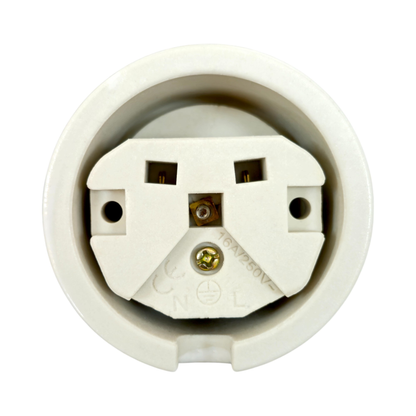 Surface-Mounting Double Frame French Power Socket Porcelain Loft Retro Electrical Vintage Cottage Ceramic White