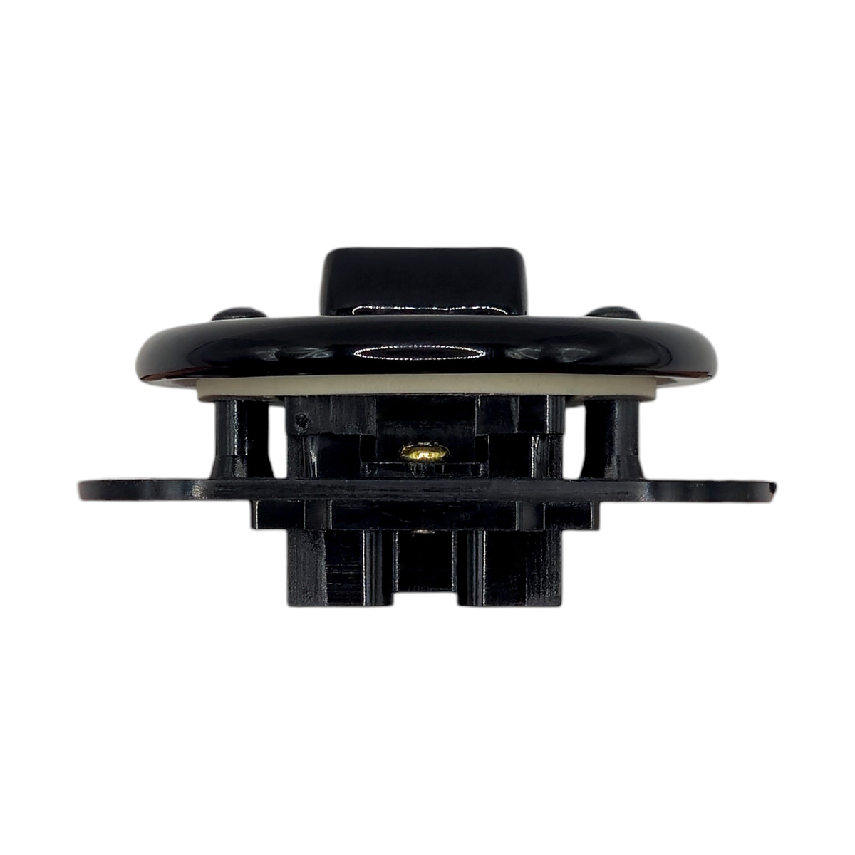 Flush Mount Crossing / Intermediate Rocker Light Switch Insert - Single in Black Porcelain