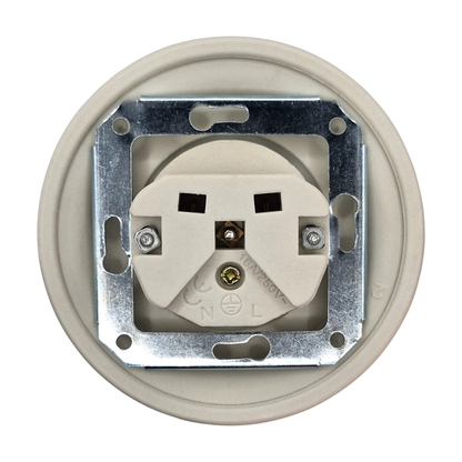 Porcelain Loft Retro Electrical French Socket Flush-Mounting Vintage Cottage Ceramic White