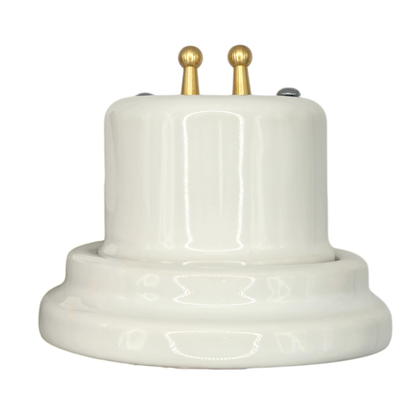 white porcelain 2gang2way toggle light switch, surface-mount, side