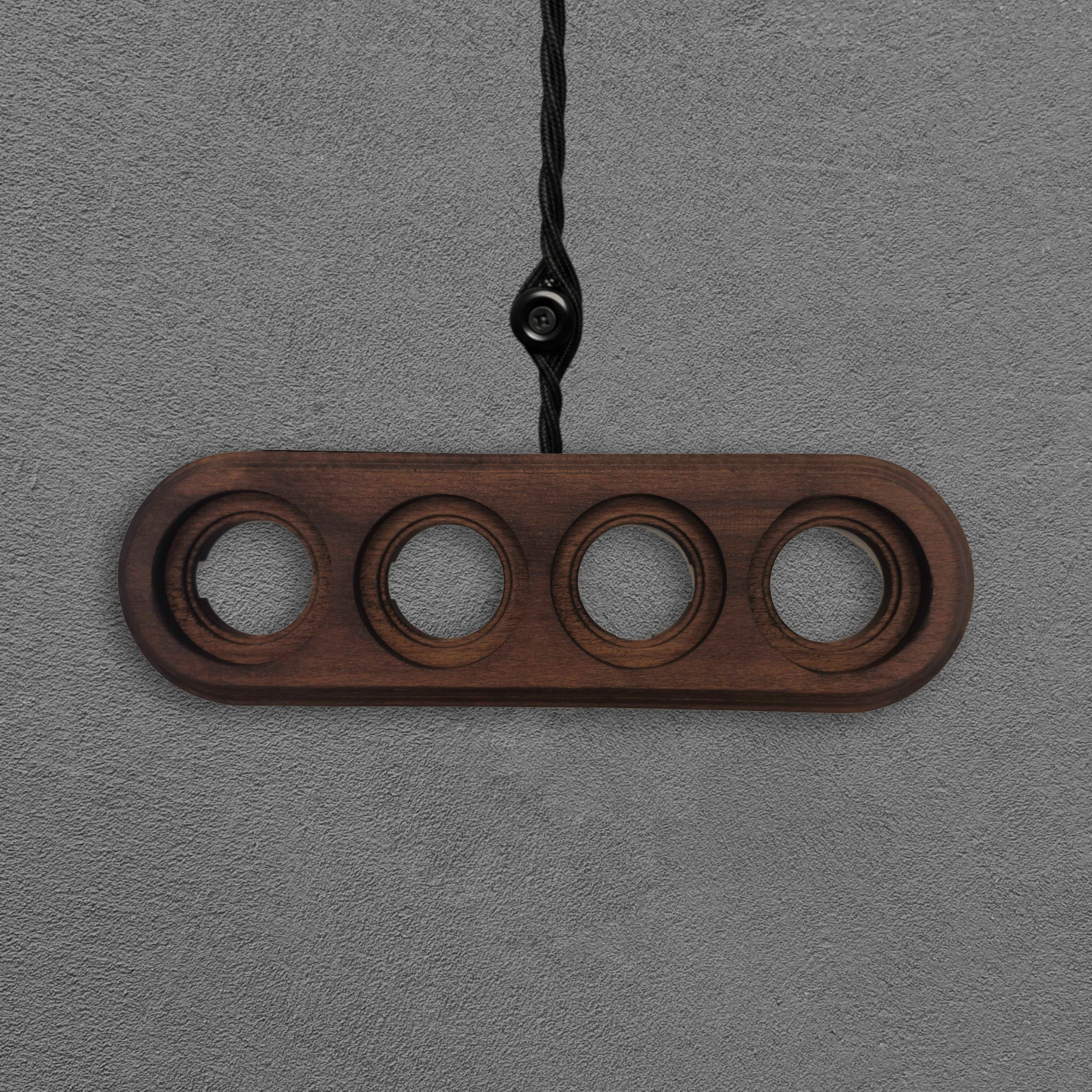 Surface Mount Socket and Switch Quadruple Frame in Dark Brown