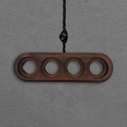 Surface Mount Socket and Switch Quadruple Frame in Dark Brown