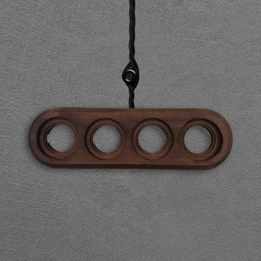 Surface Mount Socket and Switch Quadruple Frame in Dark Brown