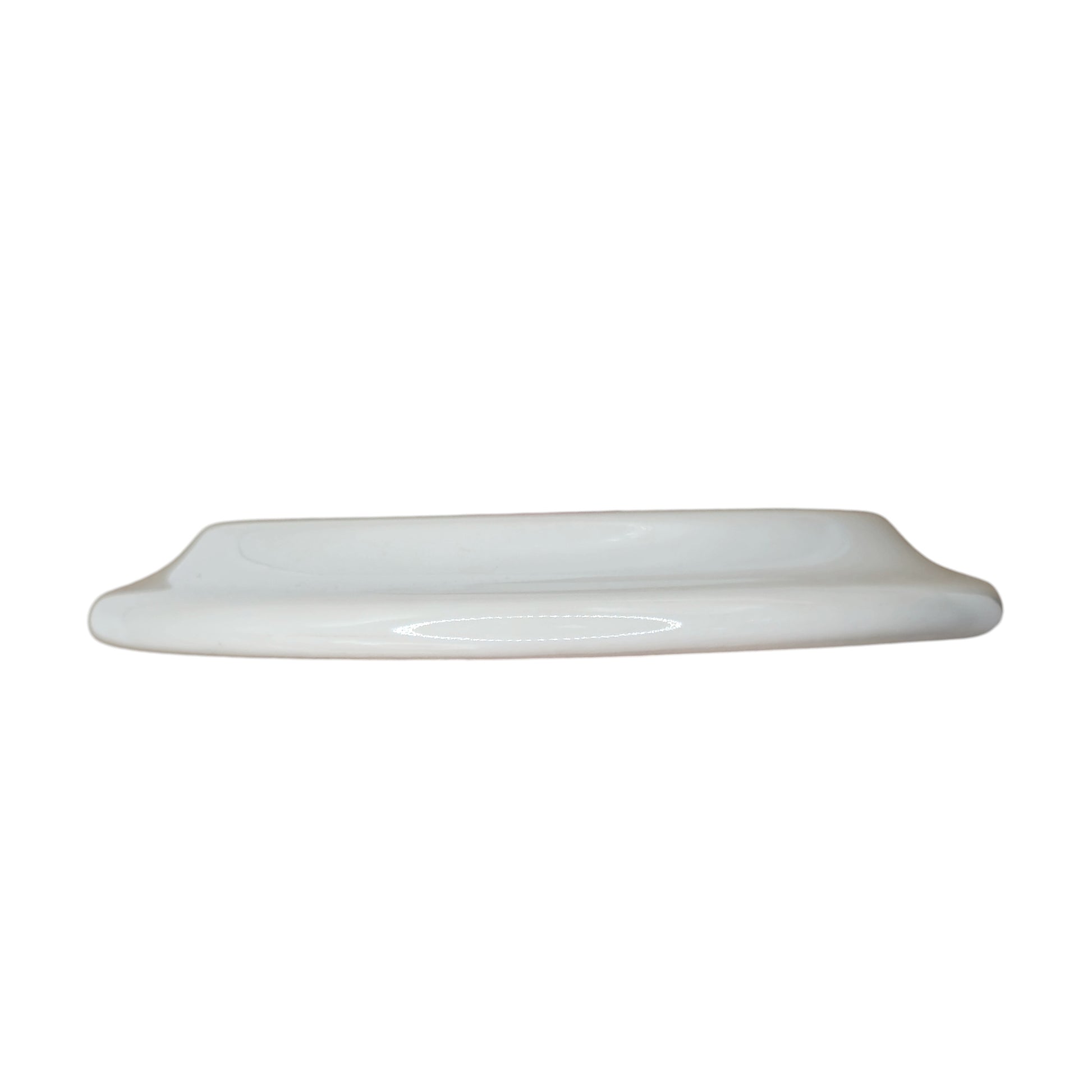 white porcelain single frame, flush-mount, side
