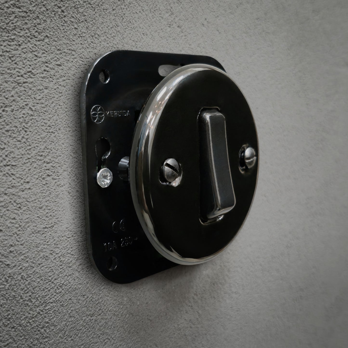 Light Switch Porcelain Loft Retro 1-gang Connection Inner Part Two-way Flush-Mounting Vintage Cottage Ceramic Black