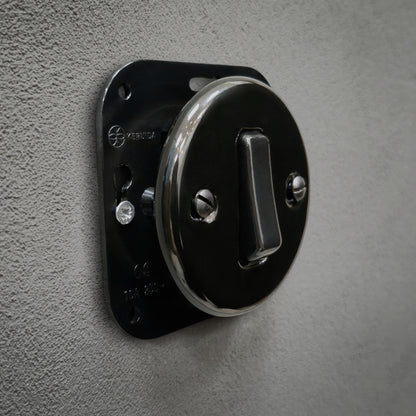 Light Switch Porcelain Loft Retro 1-gang Connection Inner Part Two-way Flush-Mounting Vintage Cottage Ceramic Black
