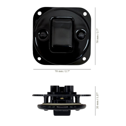 Black Porcelain Wide Rocker Connection Inner Part Push Button Switch 1 Gang Two-Pole With A Big Key Flush-Mounted