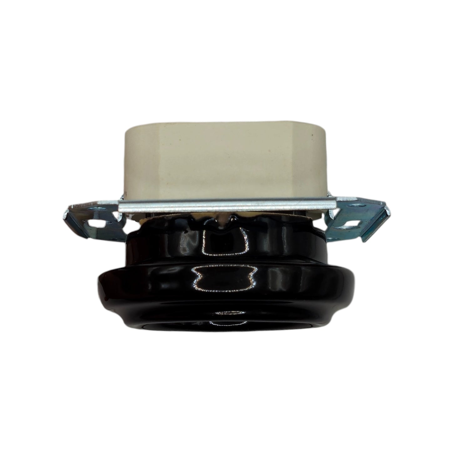 Power Socket Insert Porcelain Loft Retro Electrical French Flush-Mounting Vintage Cottage Ceramic Black